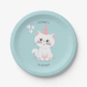 Cat Purr-fect Day Birthday Paper Plate