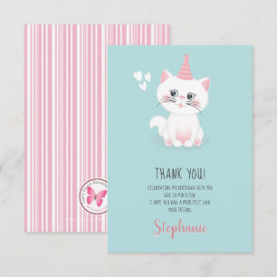 Cat Purr-fect Day Birthday Thank You Invitation