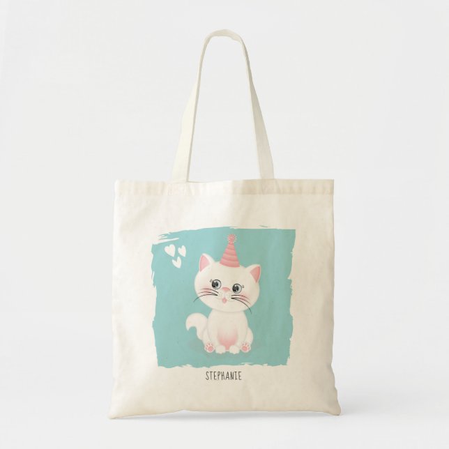 Cat Purr-fect Day Birthday Tote Bag (Front)