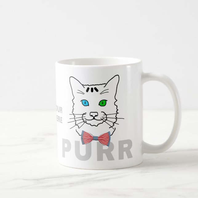 Cat Purr funny customisable Coffee Mug (Right)