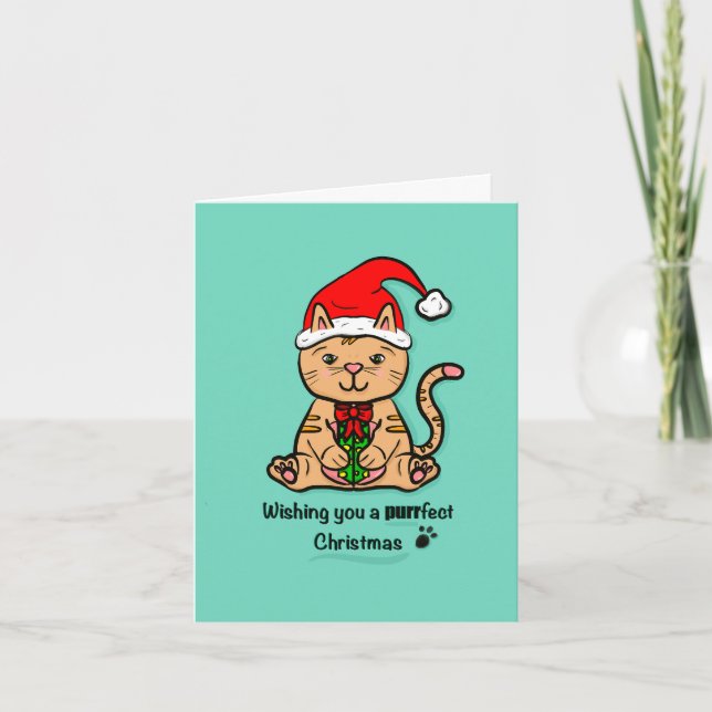 Cat Purrfect Christmas Card (Front)