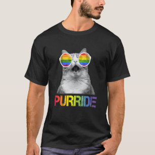 Cat Purride Gay Pride Rainbow Sunglasses Lgbtq T-Shirt