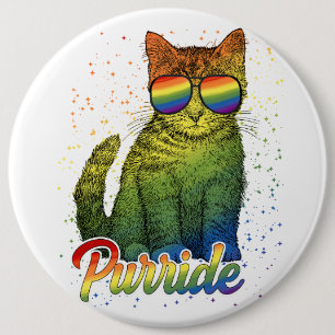 Cat Purride LGBT 6 Cm Round Badge