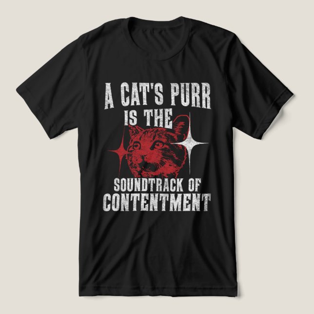 Cat purring sounds, Pet contentment sayings Tri-Blend Shirt (Design Front)