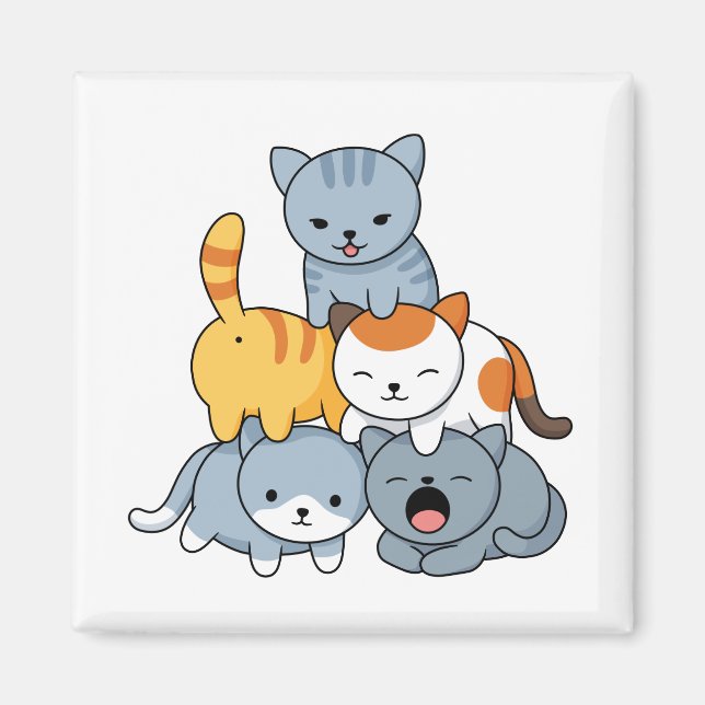 Cat Pyramid - Group of Cats Magnet (Front)