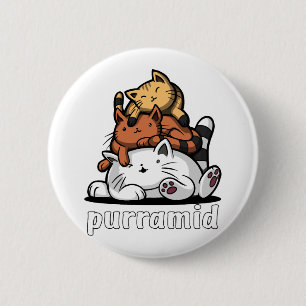 Cat Pyramid Purramid Cute Kittens 6 Cm Round Badge