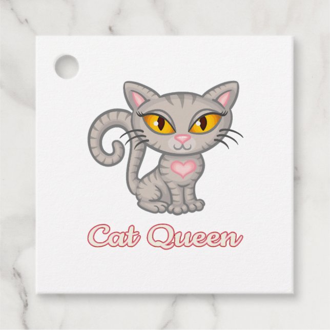 Cat Queen  Favour Tags (Front)