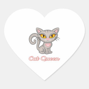 Cat Queen Heart Sticker