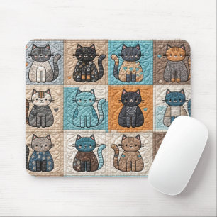 Cat Quilt Design Mouse Mat