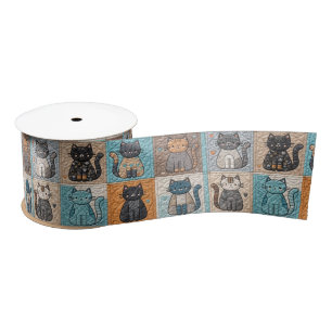 Cat Quilt Design Satin Ribbon