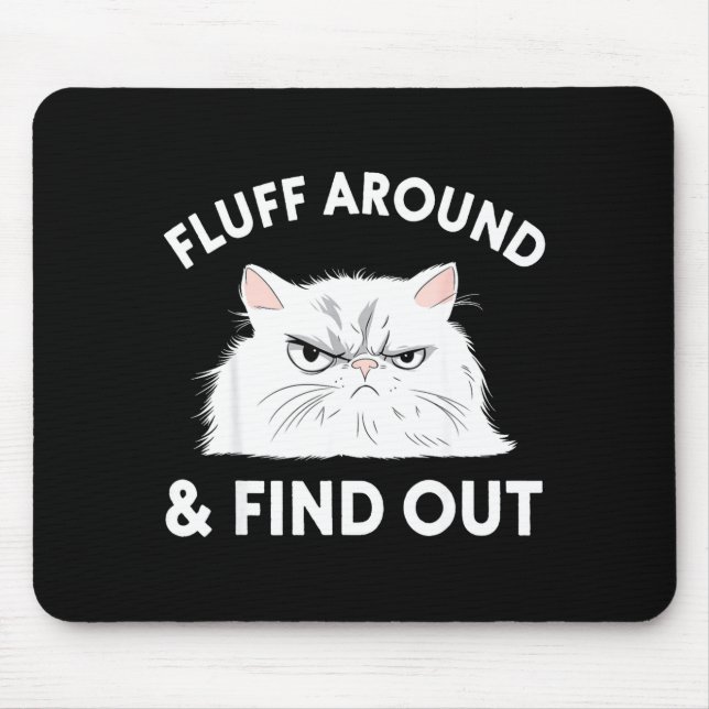 Cat Quote Humor Apparel Graphic Tees Uni Black Sma Mouse Mat (Front)