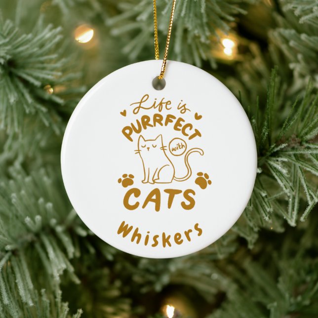 Cat Quote Pet Name Ceramic Tree Decoration (Tree)
