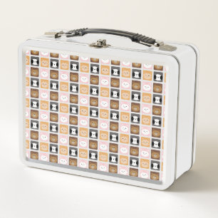 Cat, Rabbit, Dog and Bear pattern Metal Lunch Box