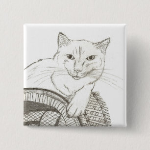Cat Ragdoll Portrait Button