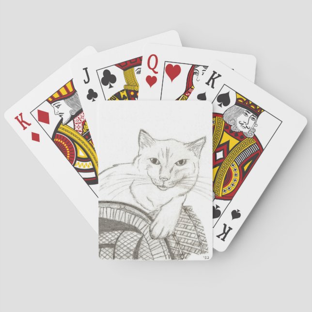 Cat Ragdoll Portrait Playing Cards (Back)