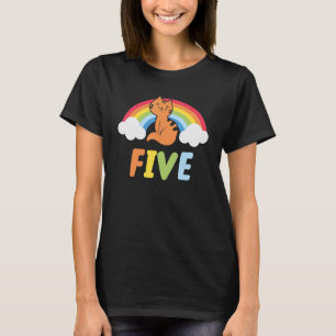 Cat Rainbow 5th Birthday Kids Boys Girls Pre-K Kit T-Shirt