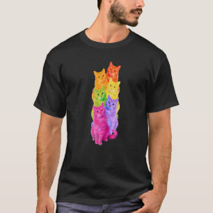 Cat Rainbow Flag Gay Pride Lgbt Kitty T-Shirt