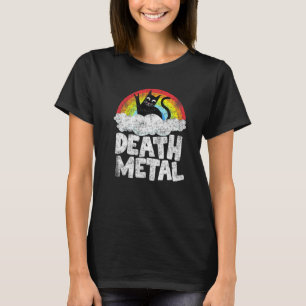 Cat Rainbow Heavy Metal Band Kids Goth Death Metal T-Shirt