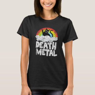 Cat Rainbow Heavy Metal Band Kids Goth Death Metal T-Shirt