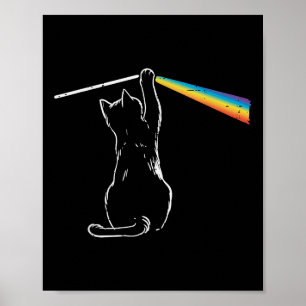 Cat Rainbow Light Cool Prism Science Spectral Men Poster