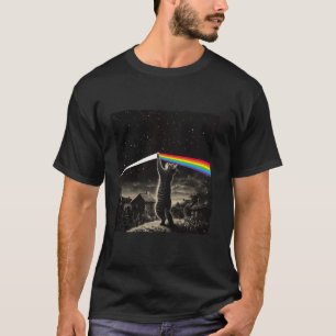 Cat Rainbow Light Cool Prism Science Spectral Men  T-Shirt
