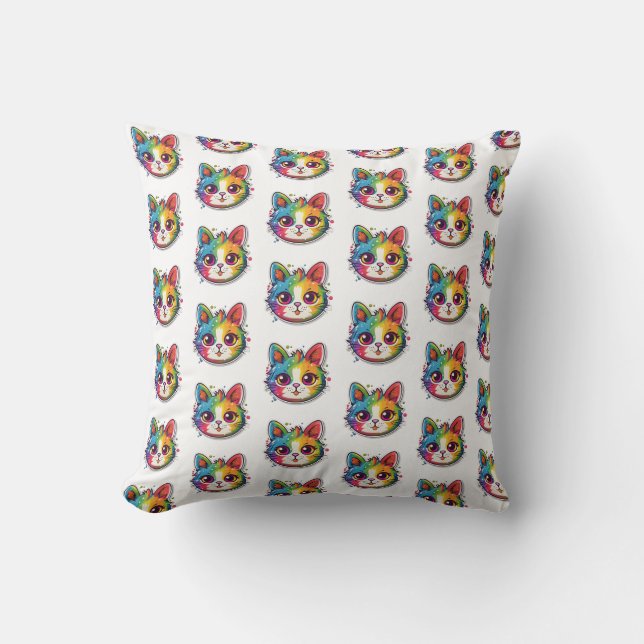 Cat rainbow style cushion (Front)