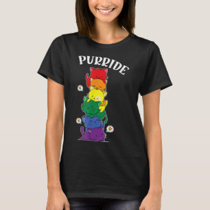 Cat Rainbow Sunglasses Gay Funny Pride LGBTQ Men W T-Shirt