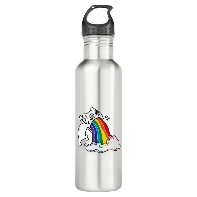 cat rainbow vomit 710 ml water bottle (Front)