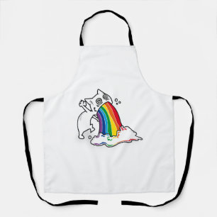 cat rainbow vomit apron