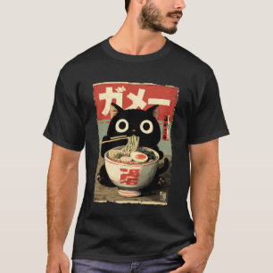 Cat Ramen Aesthetic Japanese Ukiyo-e Artwork Anime T-Shirt