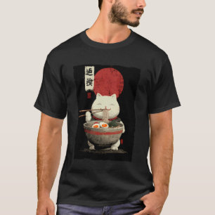 Cat Ramen Aesthetic Japanese Ukiyo-e Artwork Anime T-Shirt
