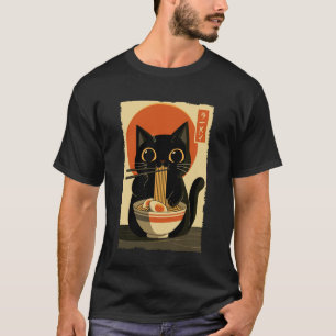 Cat Ramen Aesthetic Japanese Ukiyo-e Artwork Anime T-Shirt