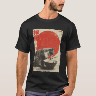 Cat Ramen Aesthetic Japanese Ukiyo-e Artwork Anime T-Shirt