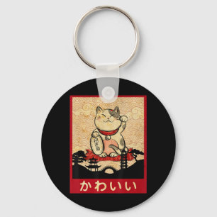 Cat Ramen Bowl Anime Japanese Noodles Kawaii Neko Key Ring