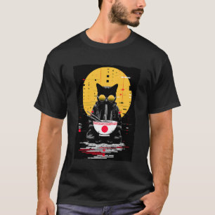 Cat Ramen Cyberpunk Aesthetic Futuristic Japanese T-Shirt