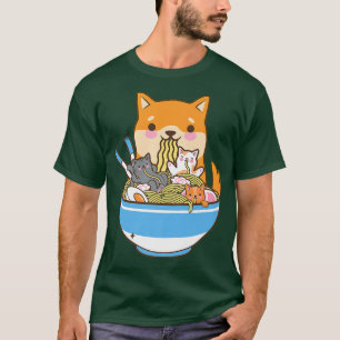 Cat Ramen Dog Shiba Inu Japanese Kawaii Cute Anime T-Shirt