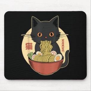 Cat Ramen Funny Graphic Japanese Kawaii Cat Anime Mouse Mat