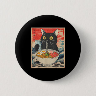 Cat ramen funny graphic tees japanese kawaii cat 6 cm round badge