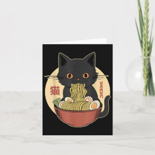 Cat Ramen Funny Graphic Tees Japanese Kawaii Cat A Card