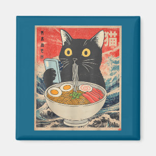 Cat ramen funny graphic tees japanese kawaii cat magnet