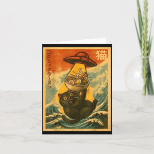 Cat Ramen Funny Japanese Anime Ufo Men Women Teen  Card
