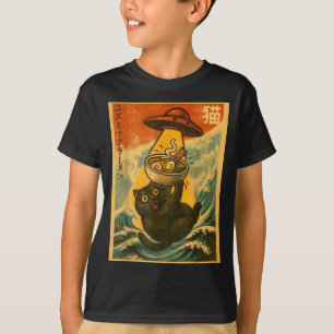Cat Ramen Funny Japanese Anime Ufo Men Women Teen T-Shirt