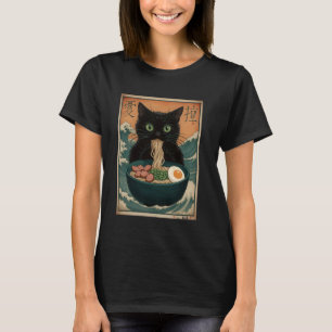 Cat Ramen Japanese Art Great Wave Kanagawa Funny G T-Shirt