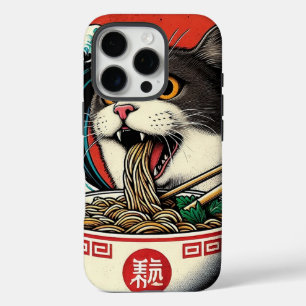 Cat Ramen Japanese Art Vintage Style iPhone 16 Pro Case