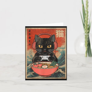 Cat Ramen Japanese Funny Graphic Kawaii Anime  Card