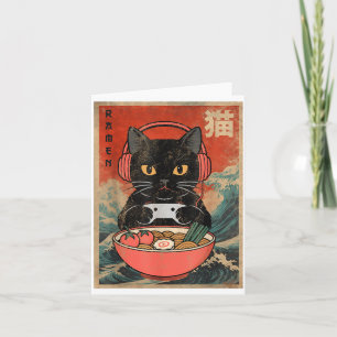 Cat Ramen Japanese Funny Graphic Kawaii Anime  Card