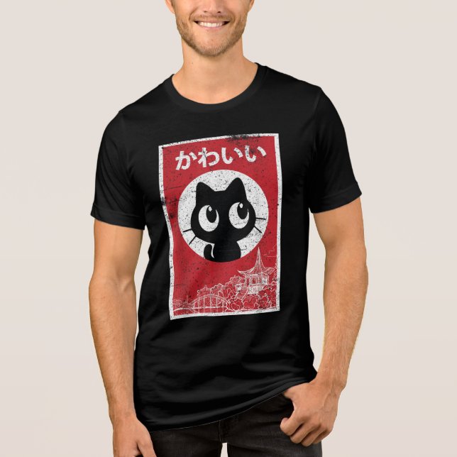 Cat Ramen Japanese Funny Graphic Kawaii Anime Gift Tri-Blend Shirt (Front)