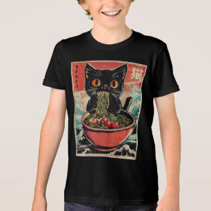 Cat Ramen Japanese Funny Graphic Kawaii Anime Gift Tri-Blend Shirt