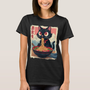 Cat Ramen Japanese Funny Graphic Tees Kawaii Cat A