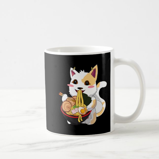 Cat Ramen Kawaii Anime Japanese Food Girls Officia Coffee Mug (Right)